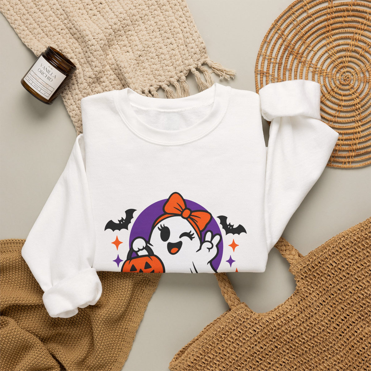 Mama Boo Halloween Sweatshirt — Cute Ghost Mom Crewneck