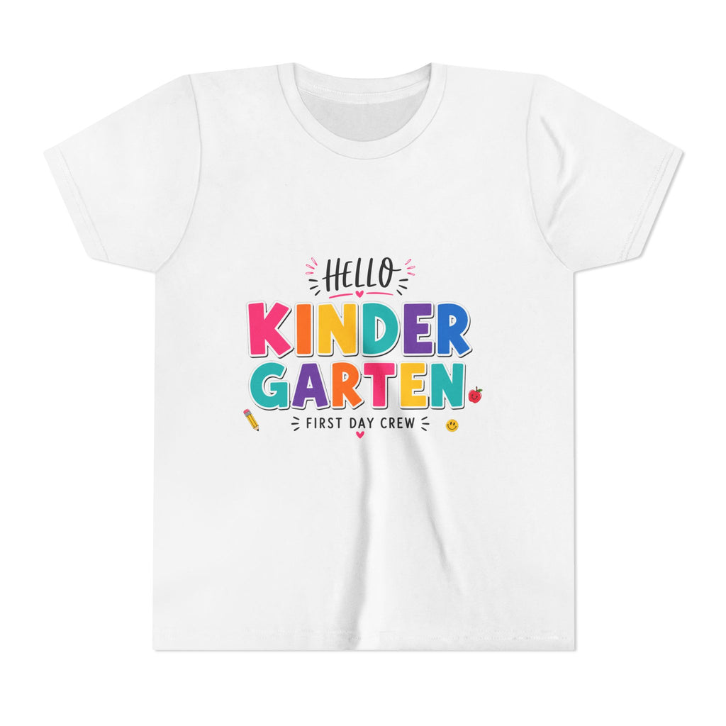 Kindergarten First Day Youth Tee — "Hello Kindergarten" Back-to-School Shirt