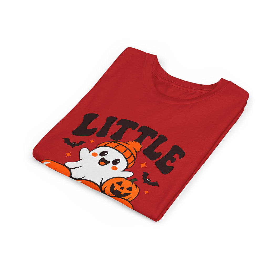 Youth Tee — "Little Boo" Cute Halloween Ghost Pumpkin Shirt