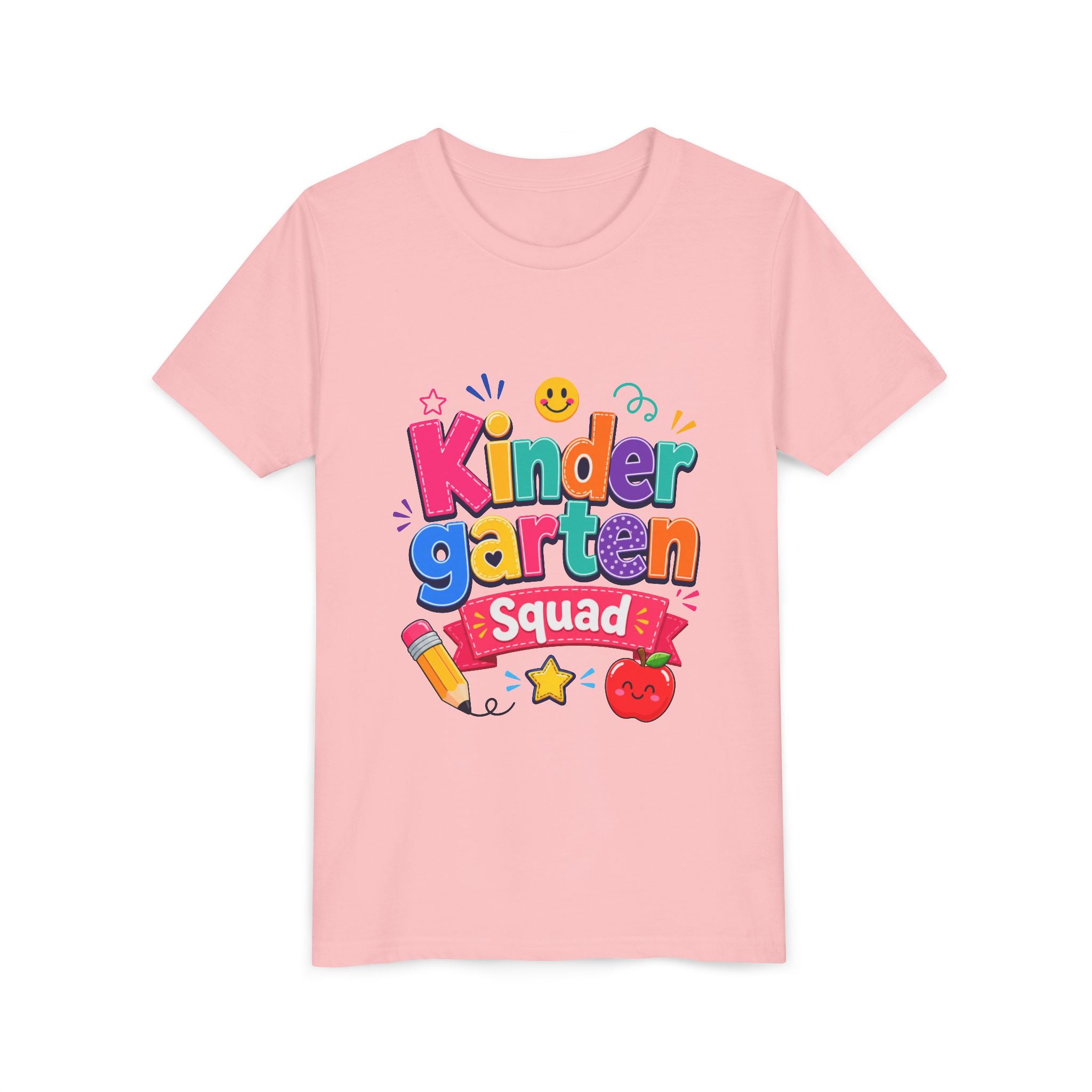 Kindergarten Squad Youth Tee — Colorful Back-to-School Kids Shirt