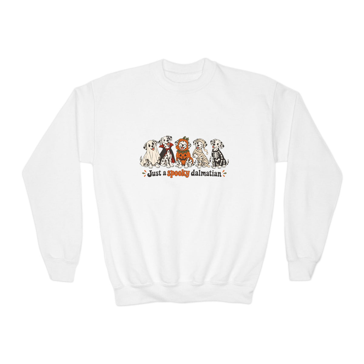 Just a Spooky Dalmatian Youth Halloween Sweatshirt