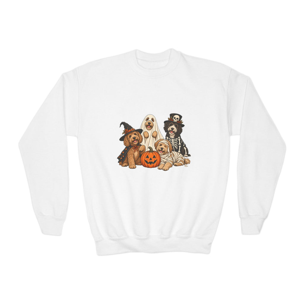 Kids Halloween Dog Costume Crewneck Sweatshirt