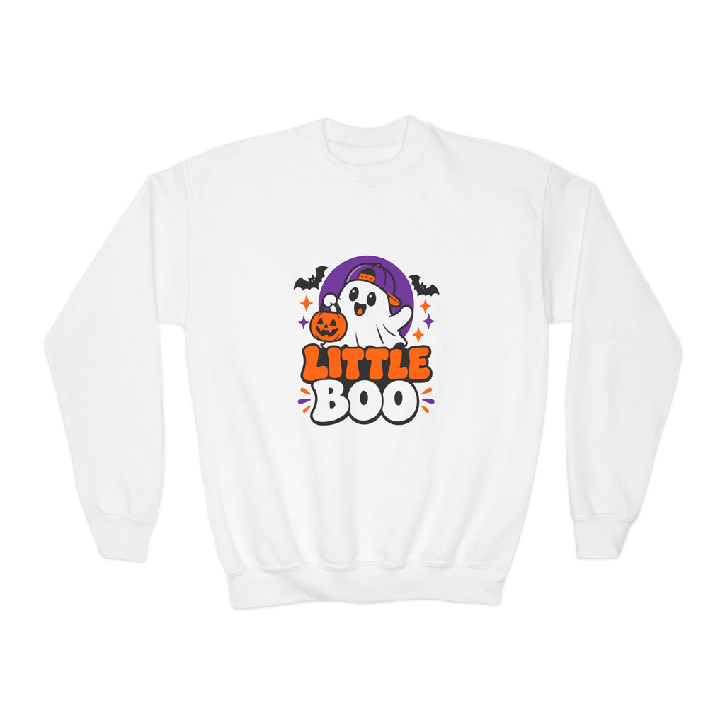 Little Boo Youth Sweatshirt — Cute Halloween Ghost Crewneck for Kids