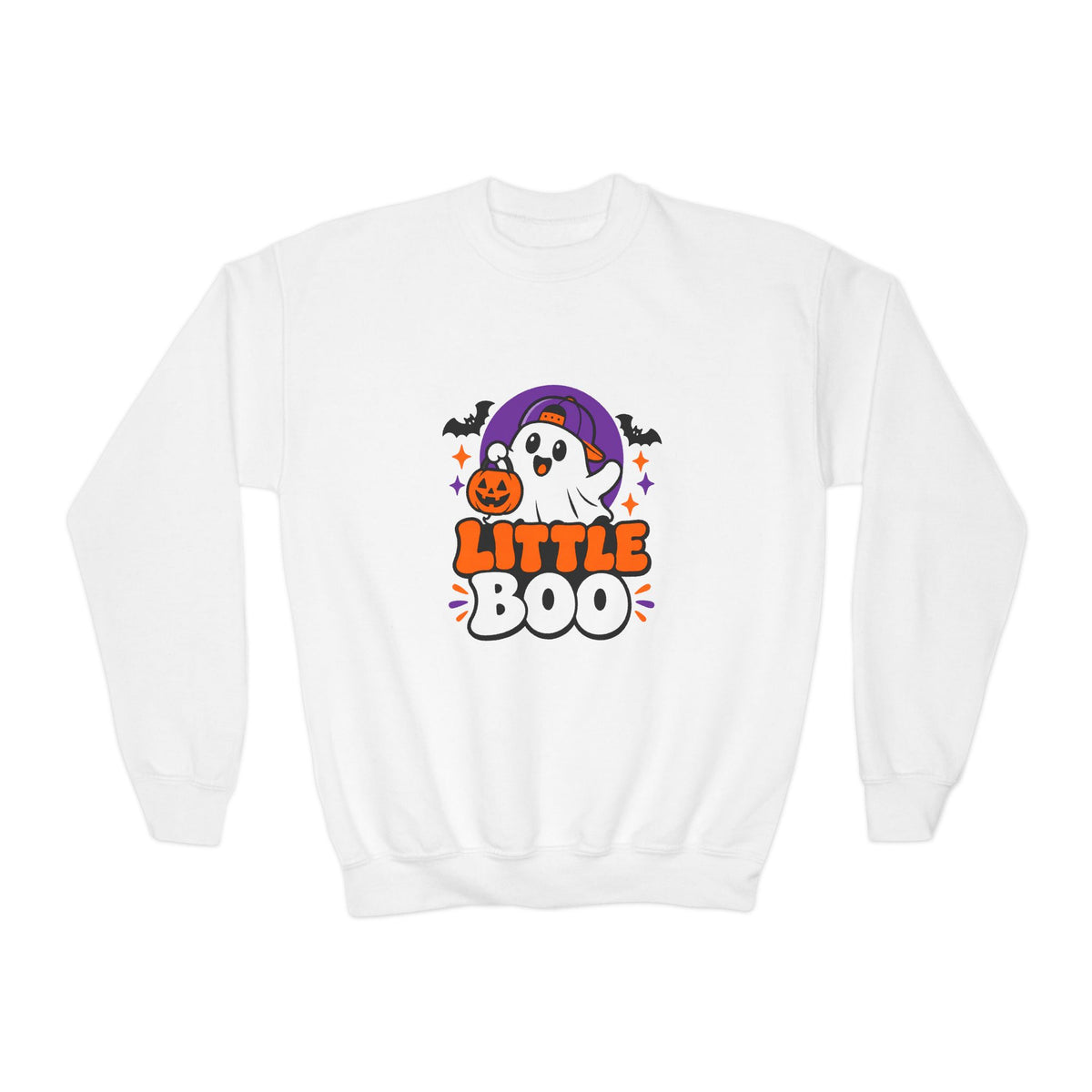 Little Boo Youth Sweatshirt — Cute Halloween Ghost Crewneck for Kids