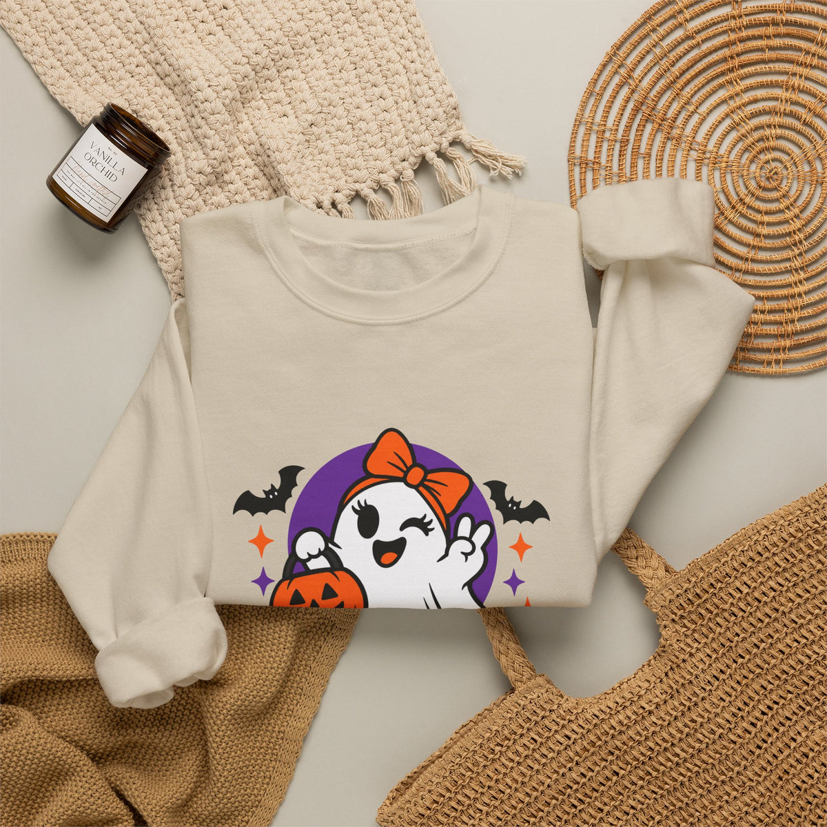 Mama Boo Halloween Sweatshirt — Cute Ghost Mom Crewneck