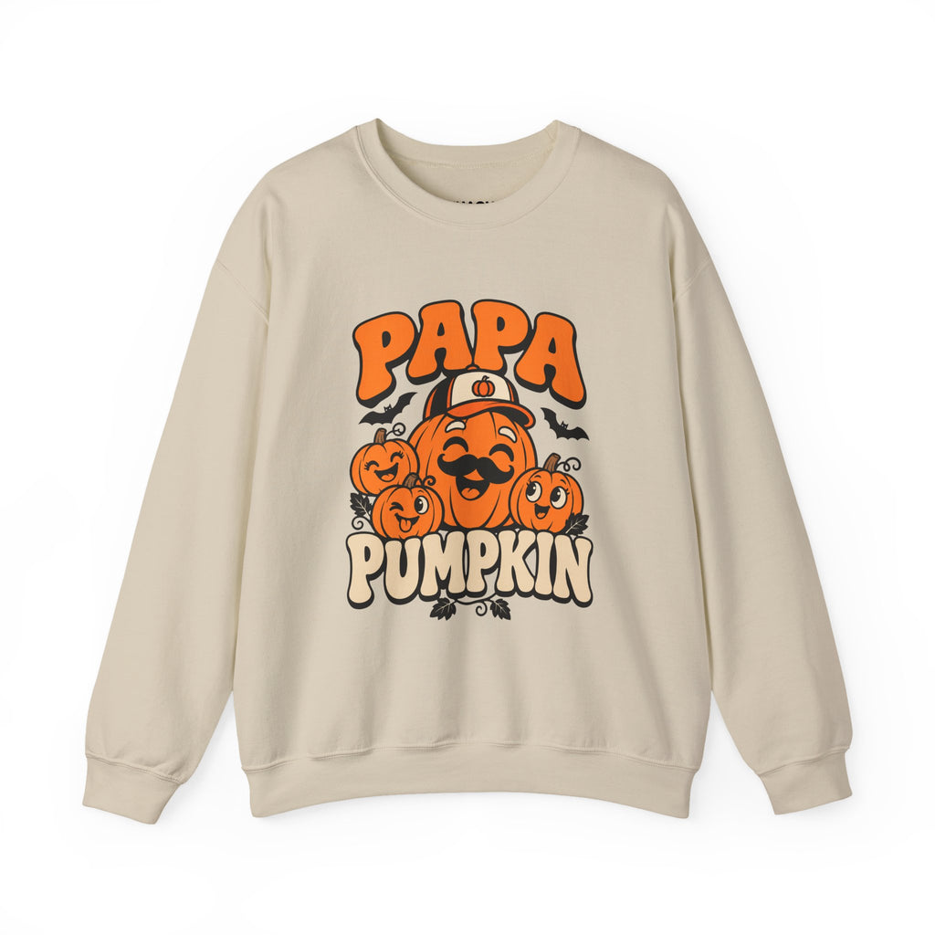 Papa Pumpkin Halloween Crewneck Sweatshirt for Dads