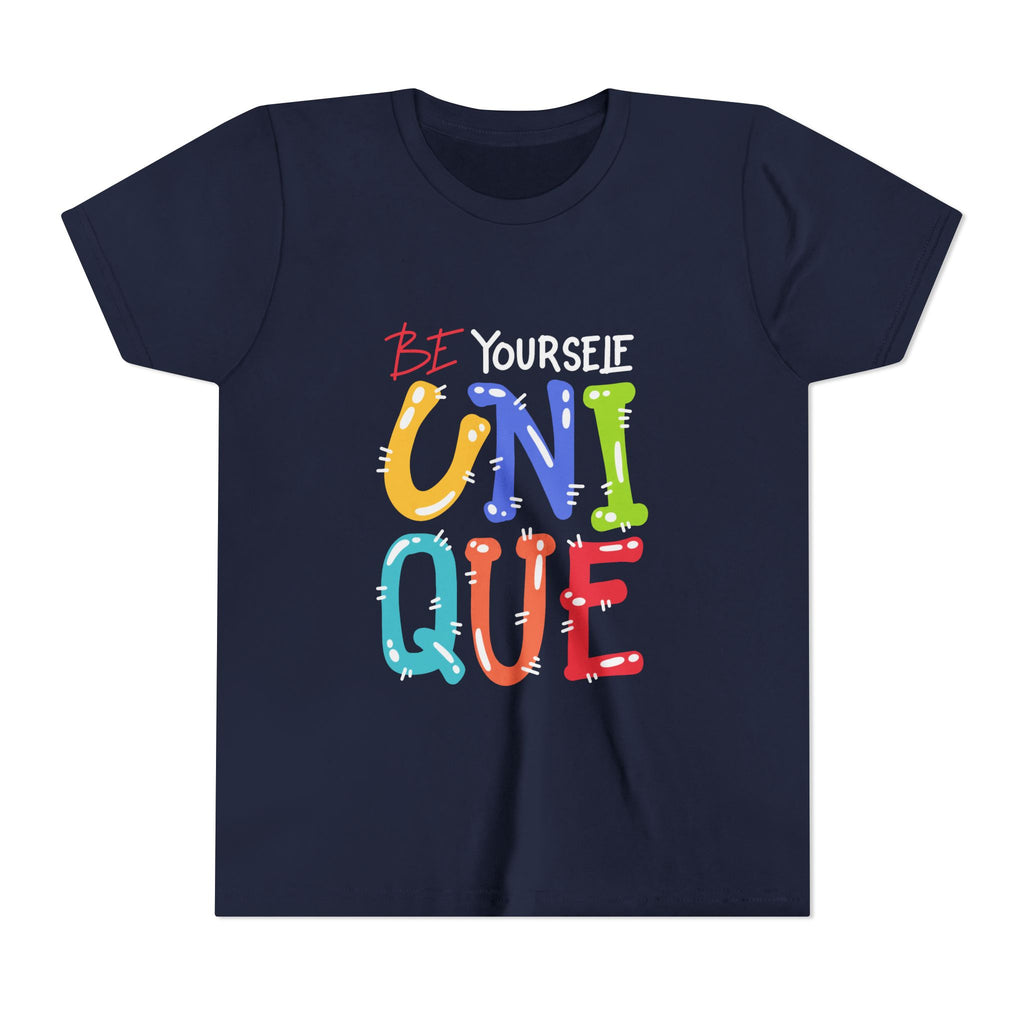 Youth Tee — "Be Yourself Unique" Colorful Kids Graphic T-Shirt